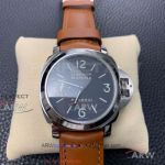 XF Factory Panerai Luminor Marina 44mm 6497 Automatic Watch - PAM00111 Black Dial Brown Leather Strap